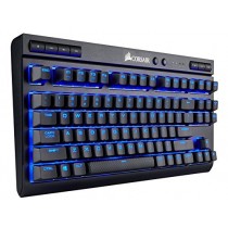 Teclado Gamer Corsair K63 LED Azul, Teclado Mecánico, Cherry MX Red, Inalámbrico, Negro (Español) - Envío Gratis