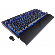Teclado Gamer Corsair K63 LED Azul, Teclado Mécanico, Cherry MX Red, Inalámbrico, Bluetooth, Negro (Inglés) - Envío Gratis