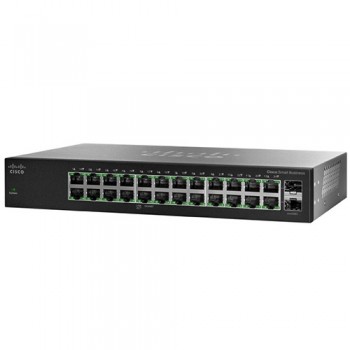 Switch Cisco Gigabit Ethernet SG112-24, 24 Puertos 10/100/1000Mbps + 2 Puertos SFP, 48 Gbit/s, 8000 Entradas - No Administrable 