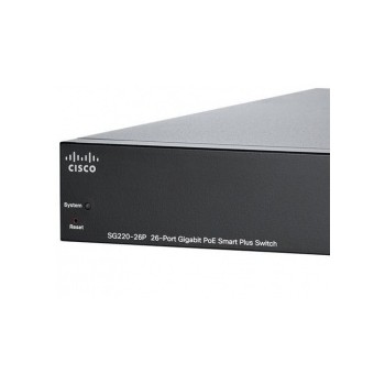 Switch Cisco Gigabit Ethernet SG220-26P, 26 Puertos 10/100/1000Mbps + 2 Puertos SFP, 52 Gbit/s, 8192 Entradas - Gestionado - Env