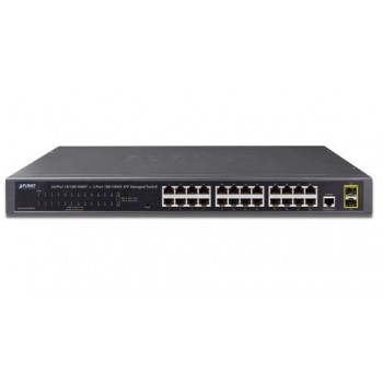 Switch Planet Gigabit Ethernet GS-4210-24T2S, 24 Puertos 10/100/1000 + 2 Puertos SFP, 52 Gbit/s, 8000 Entradas - Gestionado - En