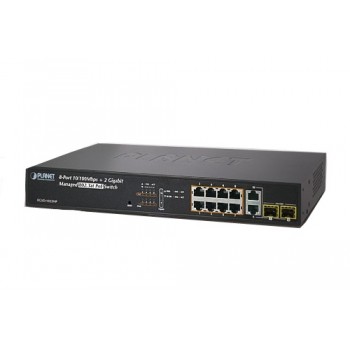 Switch Planet Fast Ethernet FGSD-1022HP, 8 Puertos 10/100Mbps + 2 Puertos SFP+, 5.6Gbit/s, 8000 Entradas - Gestionado - Envío Gr