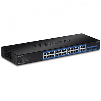 Switch Trendnet Gigabit Ethernet TEG-284WS, 24 Puertos 10/100/1000Mbps + 4 Puertos SPF, 56Gbit/s, 8000 Entradas - Gestionado - E