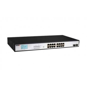 Switch Provision-ISR Gigabit Ethernet PoES-16300G+2SFP, 16 Puertos 10/100/1000Mbps + 2 Puertos SFP, 36 Gbit/s, 8000 Entradas - E