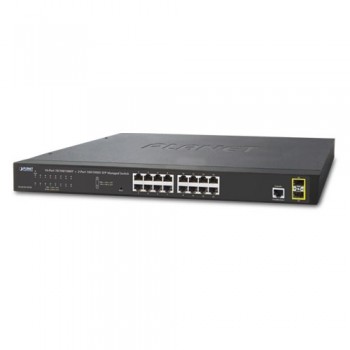 Switch Planet Gigabit Ethernet GS-4210-16T2S, 16 Puertos 10/100/1000 + 2 Puertos SFP, 36 Gbit/s, 8000 Entradas - Gestionado - En