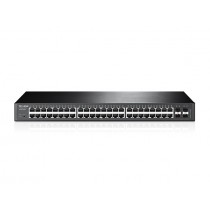 Switch TP-Link Gigabit Ethernet JetStream T1600G-52TS, 48 Puertos 10/100/1000Mbps + 4 Puertos SFP+, 104 Gbit/s, 16000 Entradas -