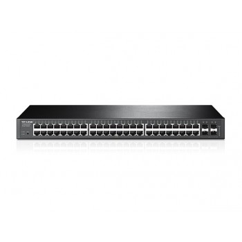 Switch TP-Link Gigabit Ethernet JetStream T1600G-52TS, 48 Puertos 10/100/1000Mbps + 4 Puertos SFP+, 104 Gbit/s, 16000 Entradas -