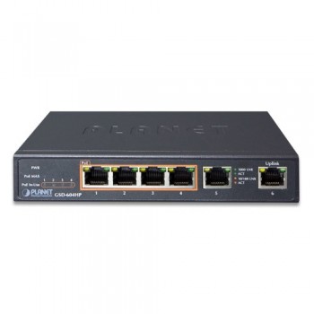 Switch Planet Gigabit Ethernet GSD-604HP 55W, 4 Puertos 10/100/1000Mbps, 12 Gbit/s, 8000 Entradas - Gestionado - Envío Gratis