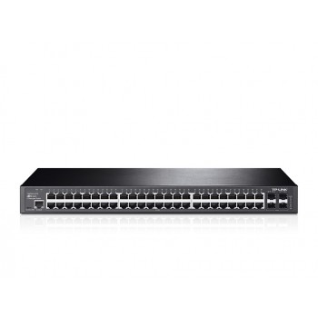 Switch TP-LINK Gigabit Ethernet JetStream T2600G-52TS, 48 Puertos 10/100/1000Mbps + 4 Puertos SFP, 104 Gbit/s, 16 Entradas - Env