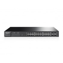 Switch TP-Link Gigabit Ethernet Smart JetStream PoE+, 24 Puertos 10/100/1000Mbps, + 4 Puertos SFP, 48 Gbit/s, 8000 Entradas - En