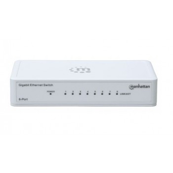 Switch Manhattan Gigabit Ethernet 560702, 8 Puertos 10/100/1000Mbps, 16 Gbit/s, 2048 Entradas - Envío Gratis