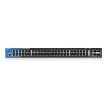 Switch Linksys Gigabit Ethernet LGS552 Montaje en Rack, 50 Puertos 10/100/1000Mbps + 2 Puertos Combo, 140 Gbit/s, 16.000 - Envío