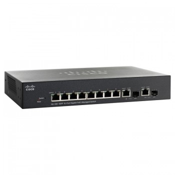 Switch Cisco Gigabit Ethernet SG300-10PP PoE+, 8 Puertos 10/100/1000Mbps + 2 Puertos SFP, 20 Gbit/s, 16.384 Entradas - Envío Gra