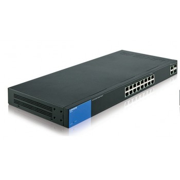 Switch Linksys Gigabit Ethernet LGS318, 16 Puertos 10/100/1000 Mbps + 4 Puertos SFP, 52 Gbit/s, 8000 Entradas - Gestionado - Env