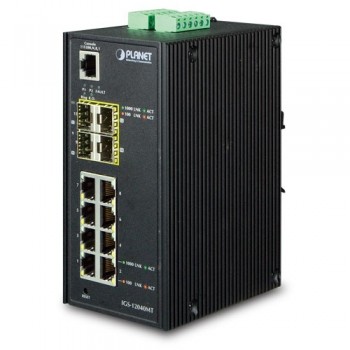 Switch Planet Gigabit Ethernet Planet IGS-12040MT , 8 Puertos 10/100/1000Mbps + 4 Puertos SFP 10/100Mbps, 24 Gbit/s - Envío Grat