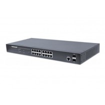 Switch Intellinet Gigabit Ethernet 561341, 16 Puertos 10/100/1000Mbps + 2 Puertos SFP, 36 Gbit/s, 8000 Entradas - Gestionado - E