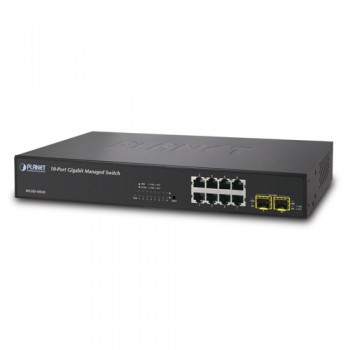 Switch Planet Gigabit Ethernet WGSD-10020, 8 Puertos 10/100/1000Mbps + 2 Puertos SFP, 20 Gbit/s, 8000 Entradas - Gestionado - En