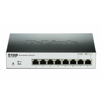 Switch D-Link Gigabit Ethernet Smart DGS-1100-08P, 8 Puertos 10/100/1000Mbps, 16 Gbit/s, 8000 Entradas - Gestionado - Envío Grat