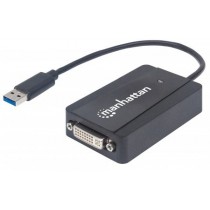 Manhattan Adaptador USB 3.0 A Macho - DVI-I Hembra, Negro - Envío Gratis