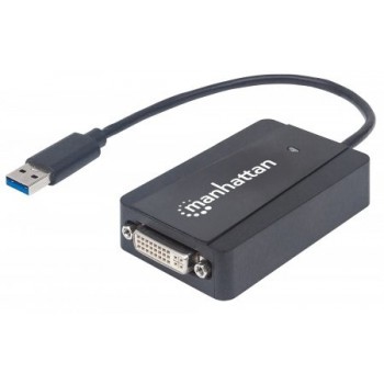 Manhattan Adaptador USB 3.0 A Macho - DVI-I Hembra, Negro - Envío Gratis