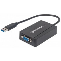 Manhattan Adapatador USB 3.0 Macho - SVGA Hembra, Negro - Envío Gratis