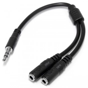 StarTech.com Adaptador Mini-Jack 3.5mm 3-pin Macho - 2x Mini-Jack 3-pin Hembra, 20cm - Envío Gratis