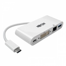 Tripp Lite Adaptador USB C Macho - DVI-I Hembra, con Hub USB, 1x RJ-45 - Envío Gratis