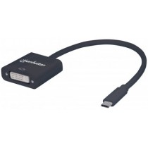 Manhattan Adaptador USB-C 3.1 Macho - DVI Hembra, Negro - Envío Gratis