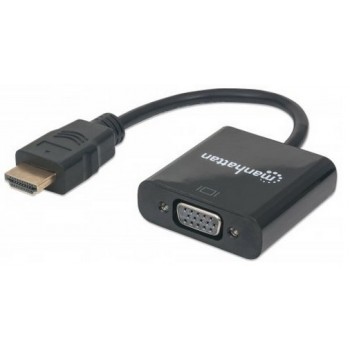 Manhattan Convertidor HDMI Macho - VGA Hembra, Negro - Envío Gratis