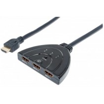 Manhattan Switch HDMI 1.3 de 3 Puertos, 3x HDMI Hembra - 1x HDMI Macho, Negro - Envío Gratis