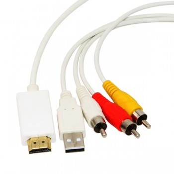 X-Case Adaptador HDMI Macho - 3x RCA + USB Macho, Blanco - Envío Gratis