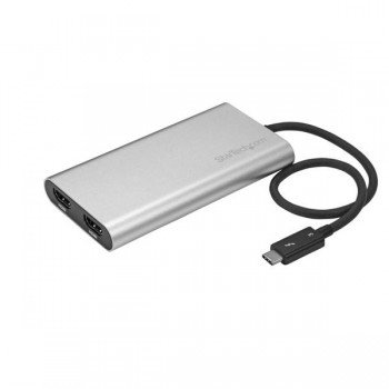 StarTech.com Adaptador de Video Thunderbolt 3 a Doble HDMI 4K, 60Hz, Plata - Envío Gratis