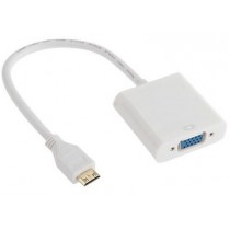 BRobotix Adaptador Mini-HDMI Macho - VGA (D-Sub) Hembra, Blanco - Envío Gratis