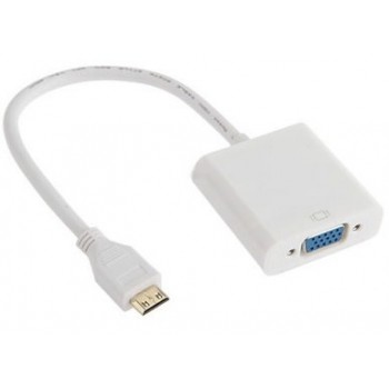 BRobotix Adaptador Mini-HDMI Macho - VGA (D-Sub) Hembra, Blanco - Envío Gratis