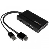 StarTech.com Adaptador de Viajes A/V 3 en 1 HDMI - DisplayPort, VGA o DVI, Negro - Envío Gratis