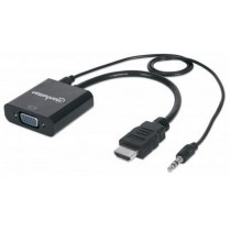 Manhattan Adaptador HDMI Macho - VGA Hembra, con Audio, Negro - Envío Gratis