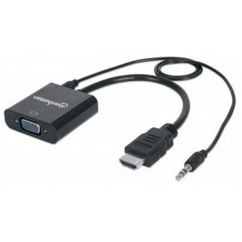 Manhattan Adaptador HDMI Macho - VGA Hembra, con Audio, Negro - Envío Gratis