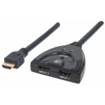 Manhattan Switch HDMI 1.3 de 2 Puertos, 2x HDMI Hembra - 1x HDMI Macho, Negro - Envío Gratis