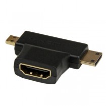 StarTech.com Adaptador en T HDMI Hembra - Mini HDMI o Micro HDMI Macho, Negro - Envío Gratis