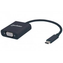 Manhattan Adaptador USB-C 3.1 Macho - VGA Hembra, Negro - Envío Gratis