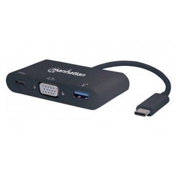 Manhattan Adaptador USB C Macho - VGA Hembra, Negro - Envío Gratis