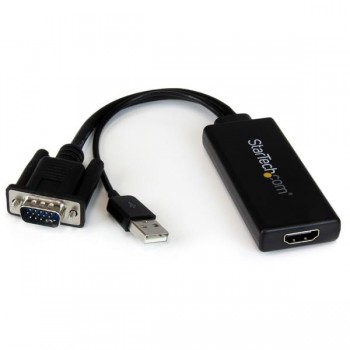 Startech.com Adaptador VGA/USB Macho - HDMI Hembra, 25cm, Negro - Envío Gratis