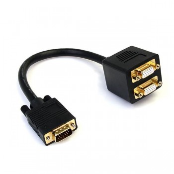 StarTech.com Adaptador VGA Macho - 2x VGA Hembra, 30cm, Negro - Envío Gratis