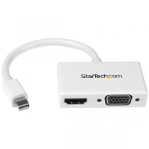 StarTech.com Adaptador Mini DisplayPort de Audio/Video para Viajes, Mini DisplayPort - HDMI o VGA, Blanco - Envío Gratis