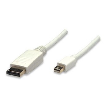 Manhattan Adaptador Mini DisplayPort Macho - DisplayPort Macho, 1 Metro, Blanco - Envío Gratis