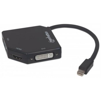 Manhattan Adaptador Mini DisplayPort Macho - VGA/HDMI/DVI Hembra, Negro - Envío Gratis