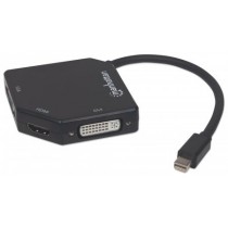 Manhattan Adaptador DisplayPort Mini Macho - HDMI/VGA/DVI Hembra, Negro - Envío Gratis