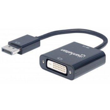 Manhattan Adaptador Displayport Macho - DVI-D Hembra, Negro - Envío Gratis