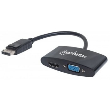 Manhattan Adaptador Displayport Macho - HDMI/VGA Hembra, Negro - Envío Gratis