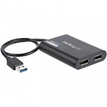 StarTech.com Adaptador USB 3.0 Macho - 2x DisplayPort Hembra, Negro - Envío Gratis